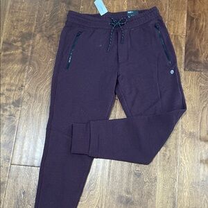 American Eagle Outfitters Burgundy Joggers with Drawstring